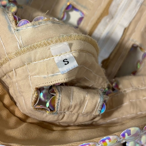 NEW Heyami Pink Pearl Iridescent Cutout Yoroi Trousers Small Festival Raver - Picture 8 of 9